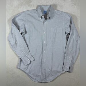Mercer & Sons USA 15.5 34 OCBD Oxford Cloth Classic Blue Striped Men's Shirt